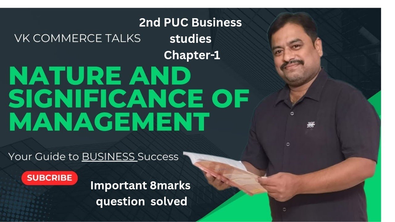 2nd PUC BUSINESS STUDIES INTRO TO MANAGEMENT,LEVELS OF MANAGEMENT CHARACTERISTICS OF MANAGEMT Part-1