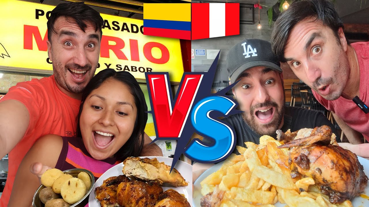 POLLO a las BRASA PERUANO versus COLOMBIANO! es mas rico con arepa?