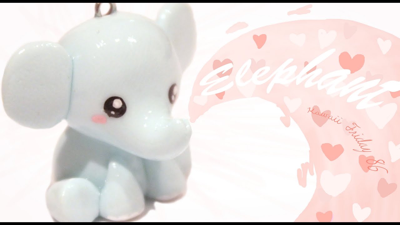 ◕‿◕Elephant! Kawaii Friday 86 - Tutorial in Polymer clay!