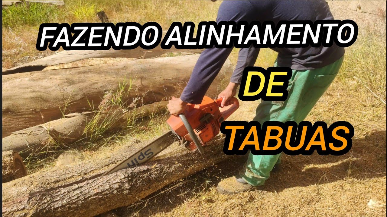 Alinhamento de tabua com motosserra Husqvarna 61 - passo a passo