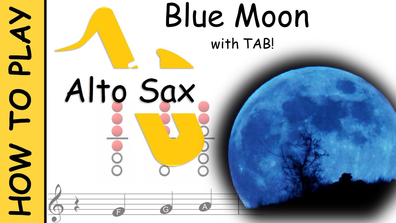 How to Play Blue Moon on Alto Saxophone | Notes with tab