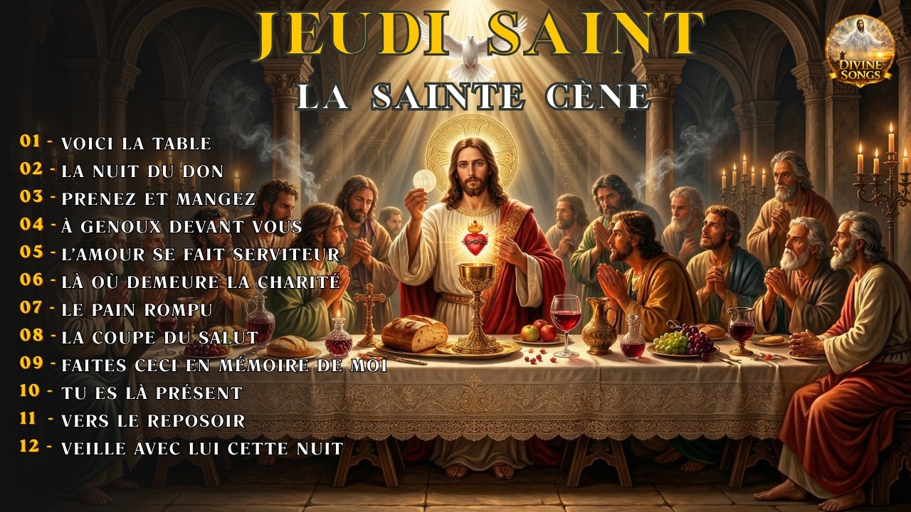 JEUDI SAINT 2026 | Chants Catholiques pour la C&egrave;ne du Seigneur, l&rsquo;Eucharistie et l&rsquo;Adoration