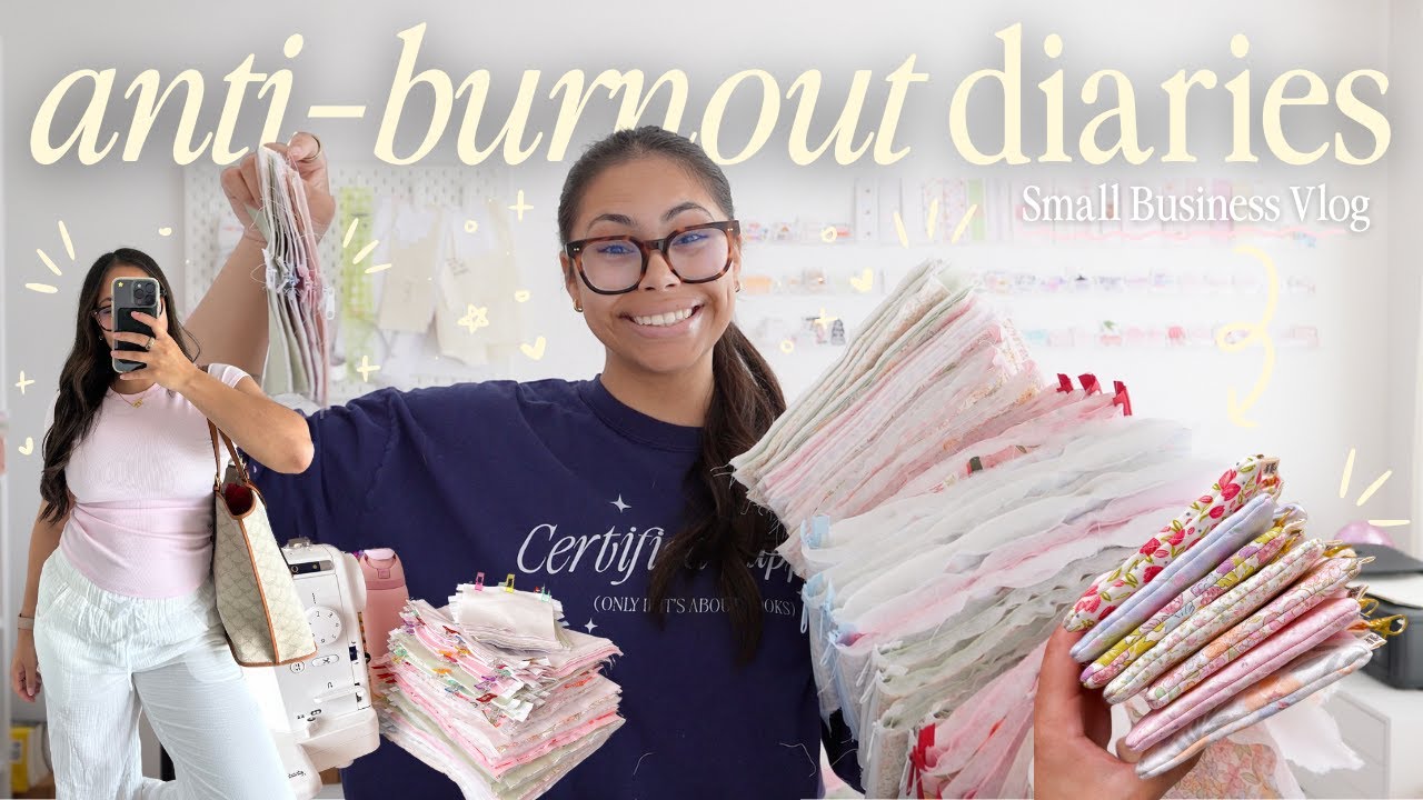 anti-burnout diaries | learning to balance a business, sewing prep & new exciting news (!!) 🌞🎀🤍