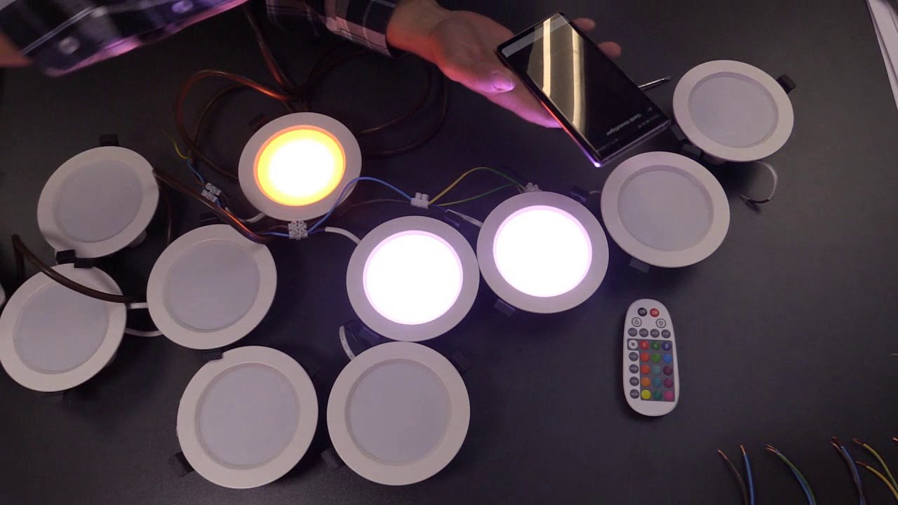 LED Einbaustrahler RGBWC Smart Home, W-Lan, Blutooth, GEYUEYA Home, Hao Deng App