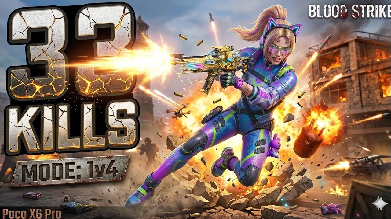 UNSTOPPABLE! 33 Kills Gameplay in BloodStrike 🎯 Poco X6 Pro | 120 FPS