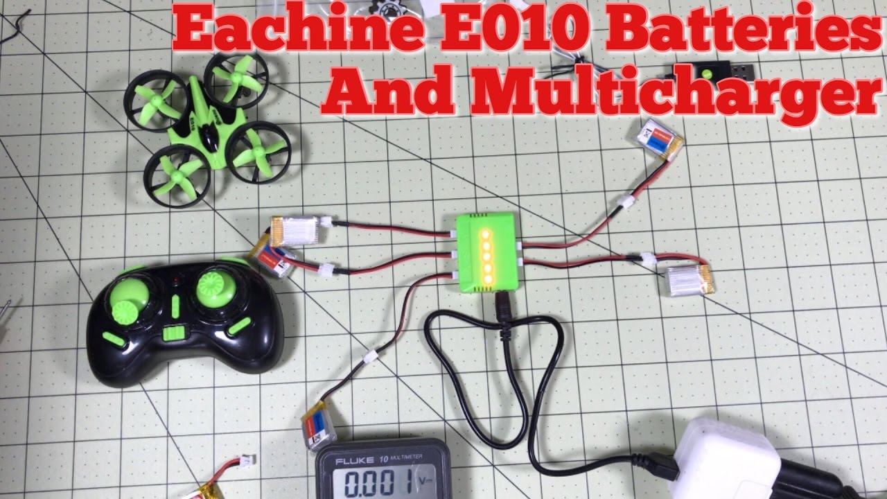 Eachine E010 Extra Batteries and Multicharger - Banggood