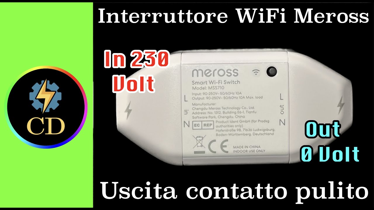Modifica interruttore WiFi Meross - Contatto pulito in uscita