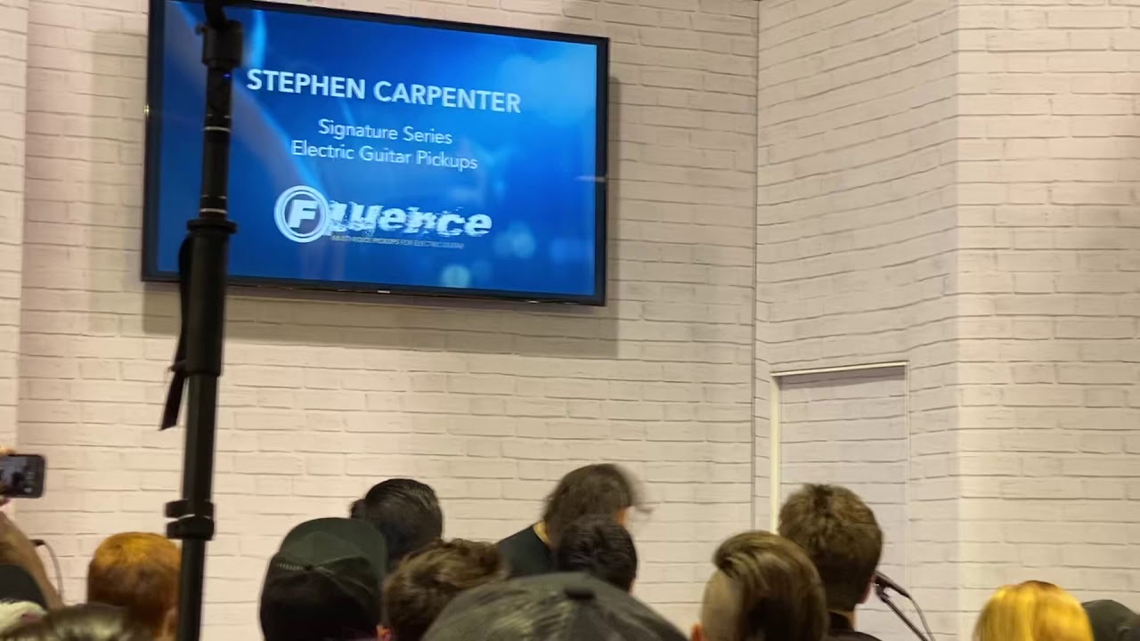 Stephen Carpenter of Deftones at Fishman booth 1.17.2020 NAMM, Anaheim Convention Center, Ca, USA