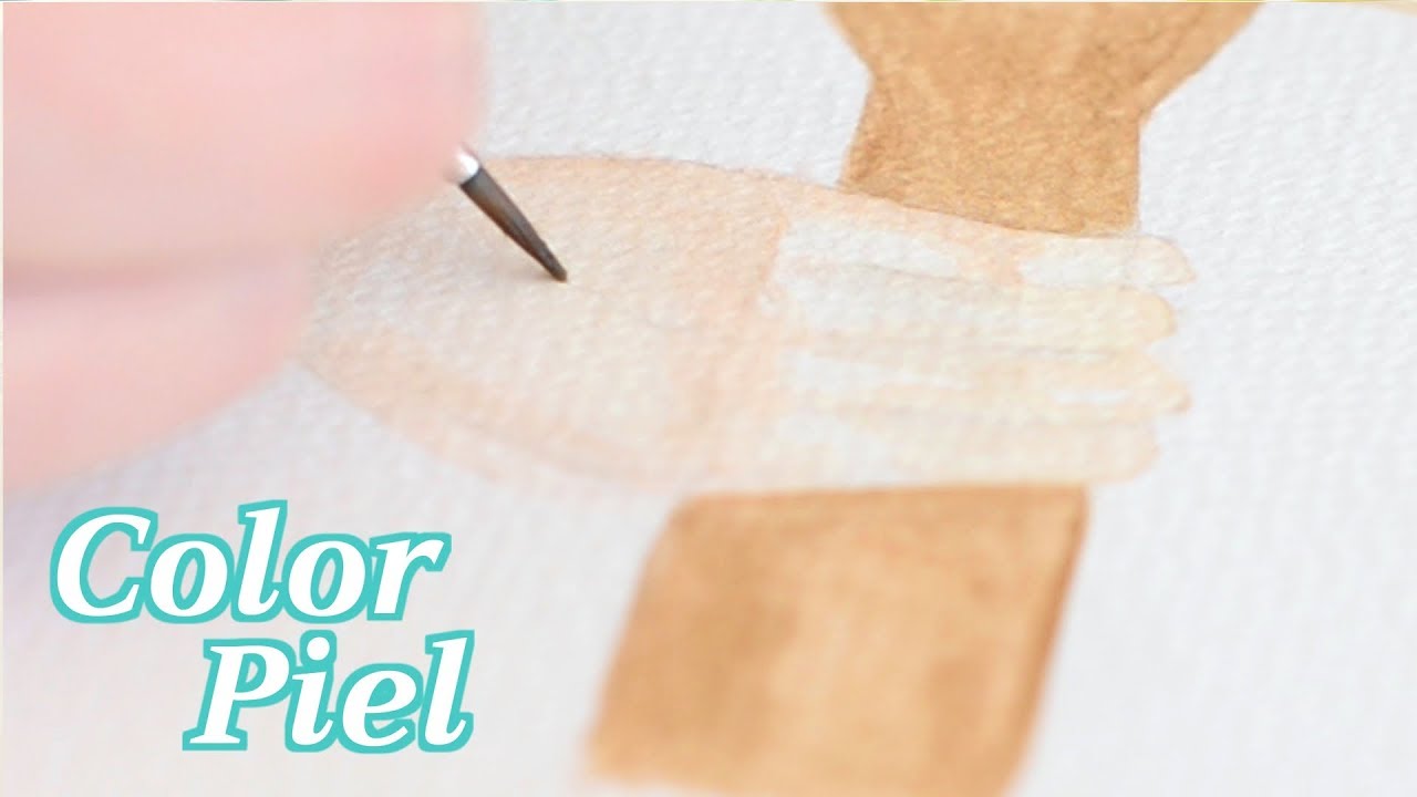 como hacer color piel con acuarela
