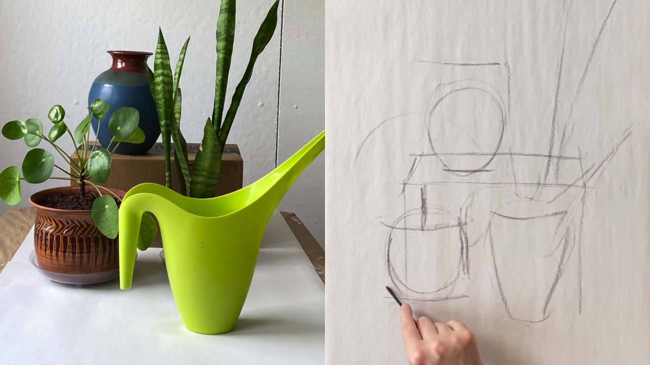 Oakton College - Drawing Demo: How to Begin a Drawing (Still Life Setup + Quick Gesture)