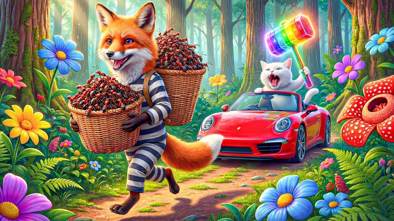 Mama Cat Trims Fur on the Farm & Makes a Tiger Hat for Kittens at Home – AI Animation Video