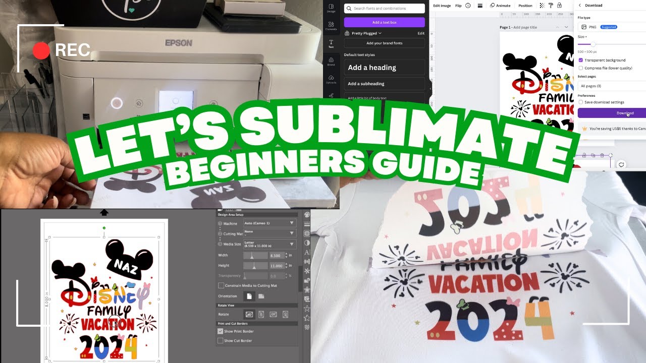 SUBLIMATION FOR BEGINNERS | HOW TO SUBLIMATE DISNEY SHIRTS | VERY DETAILED VIDEO!