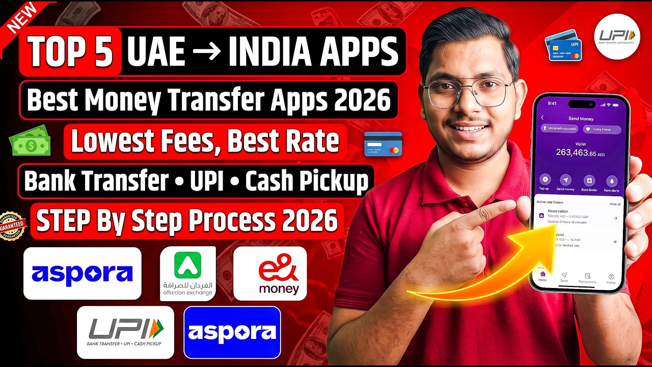 Best UAE to India Money Transfer Apps 2026 | Top 5 Safe, Fast & Lowest Fee Remittance Apps 2026