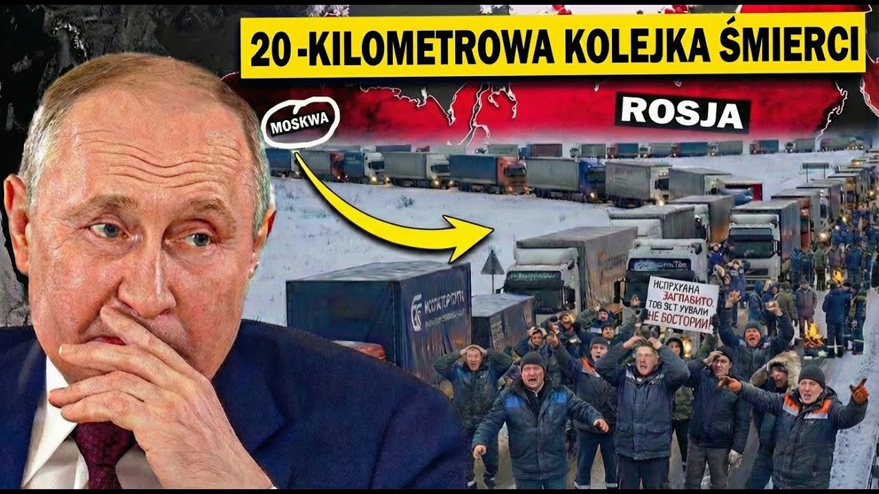 Całkowity Zimowy CHAOS w Moskwie–7500 Ciężarówek Utknęło, Kryzys Transportowy