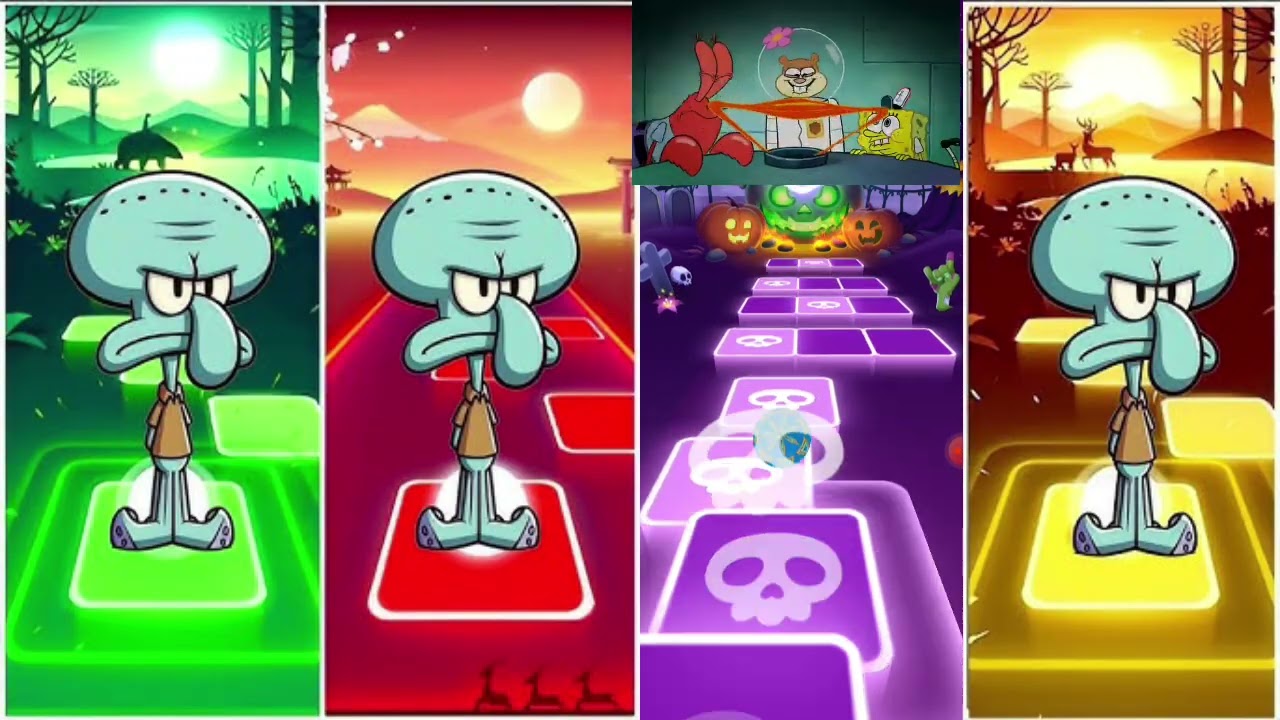 Mr karba 🆚 Sandy cheeks 🆚 squidward 🆚 SpongeBob EDM rush tiles hop