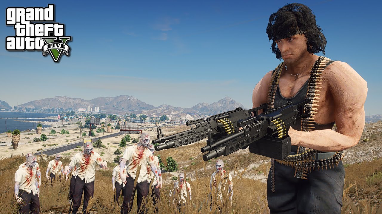 Рэмбо - ГТА 5 Моды - [Dual Guns Мод] и Simple Zombies [.NET]