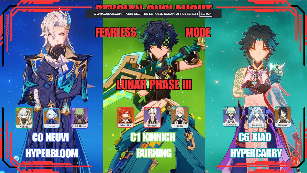 Stygian Onslaught Fearless mode | Neuvillette/Kinnich/Xiao | Genshin Impact Lunar Phase III