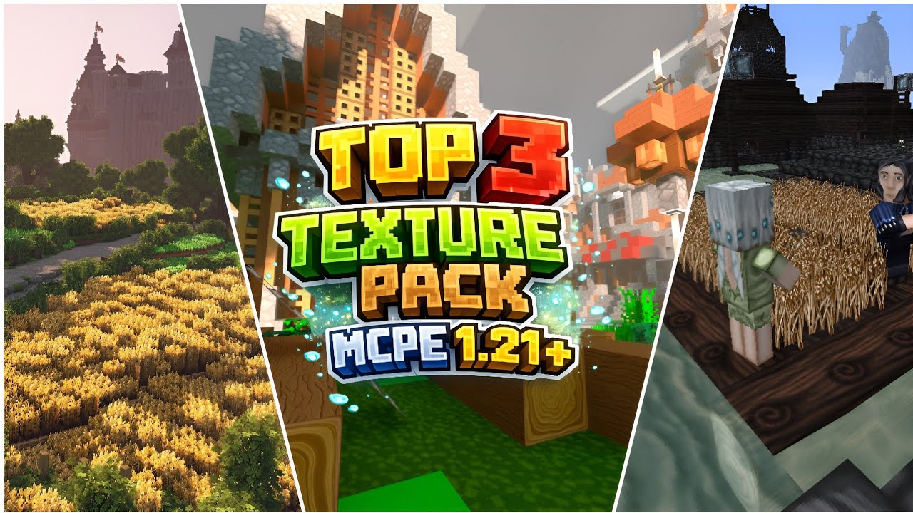 TOP 3 TEXTURE PACK MCPE 1.21+||RINGAN & REALISTIC||