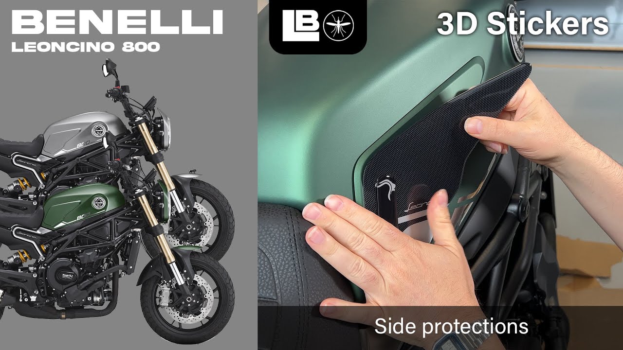 LabelBike® 3D STICKERS Side protections compatible with Benelli Leoncino 800 2022 Motorcycle