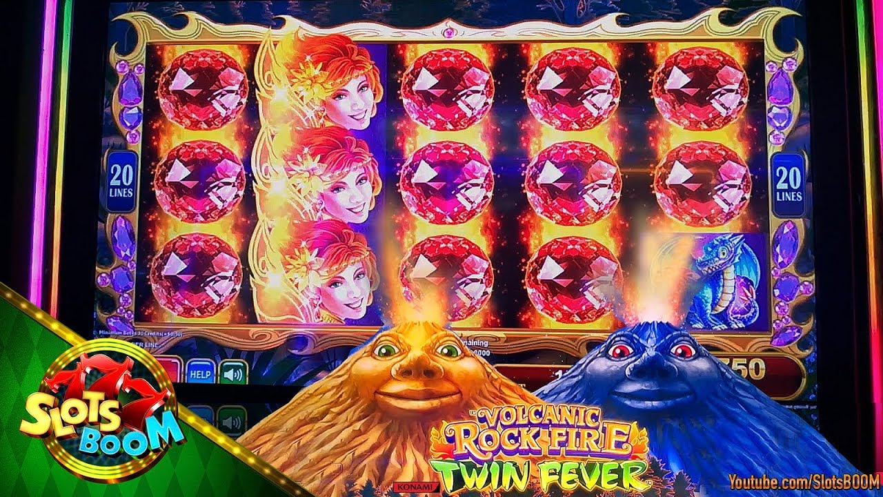 Volcanic Rock Fire Twin Fever BIG BONUSES!!! Konami Slot in Morongo Casino