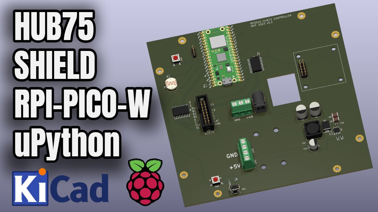 HUB75 P2.5 RGB matrix display controlled by Raspberry Pi Pico W