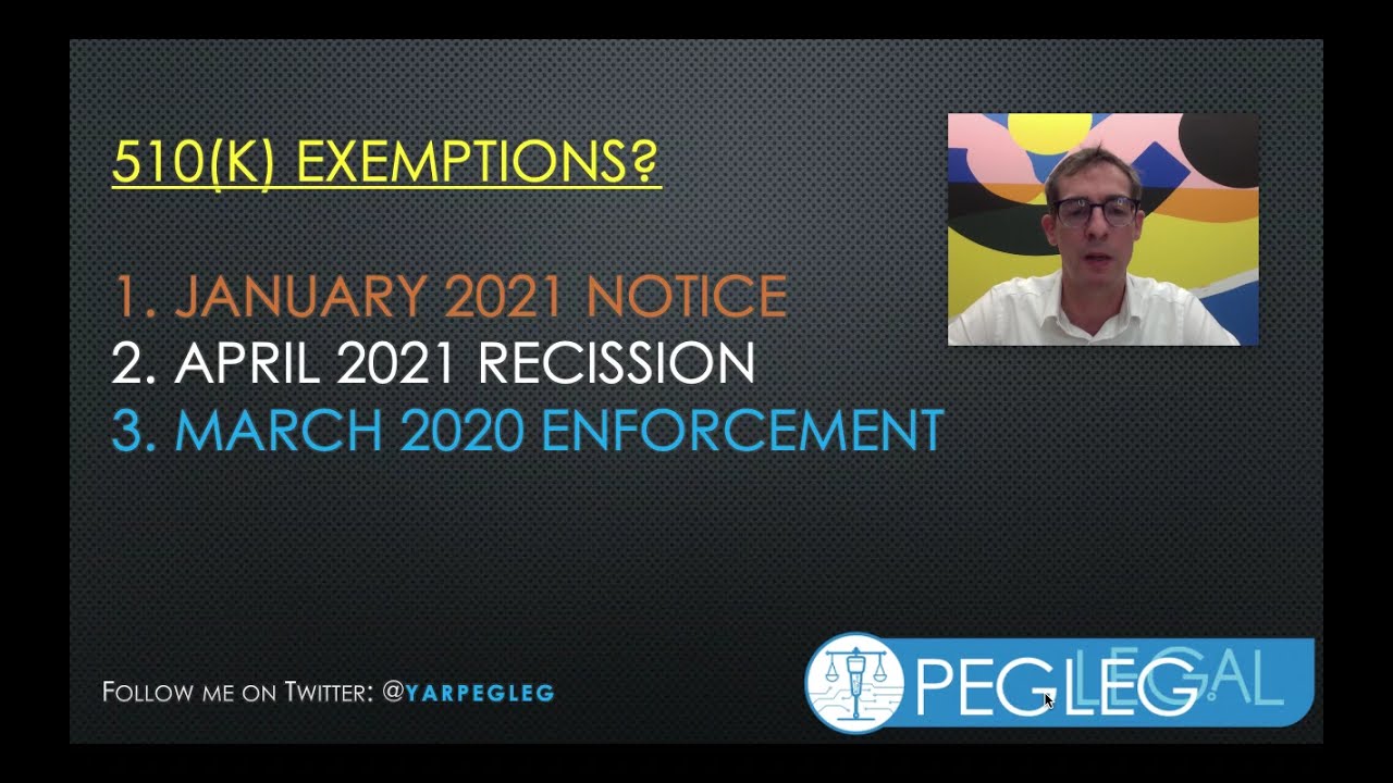 510(k) - Federal Register Notices and Enforcement Policies Explained