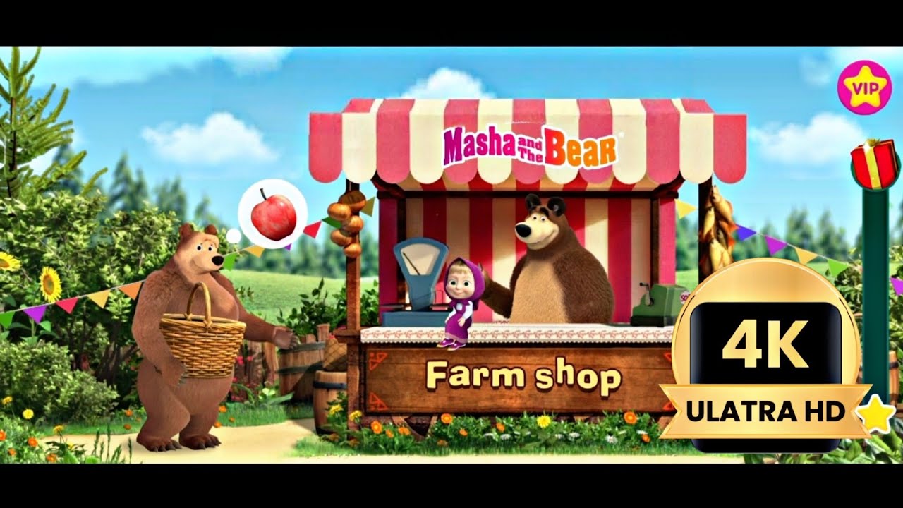 Masha and The Bear farm  Shop | 4K VIDEO | GAMEPLAY| FULL Fun 😊
