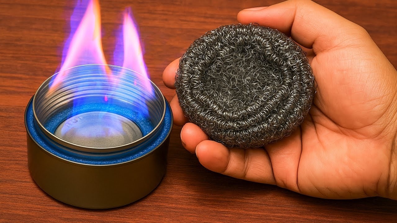 An empty bluefin tuna can and STEEL FOAM helped me survive the winter | FREE survival heater