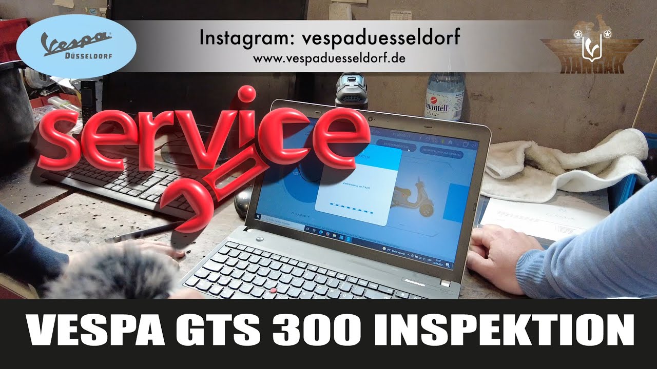 Vespa GTS 300 Inspektion/Service bei Vespa Duesseldorf - with subtitles