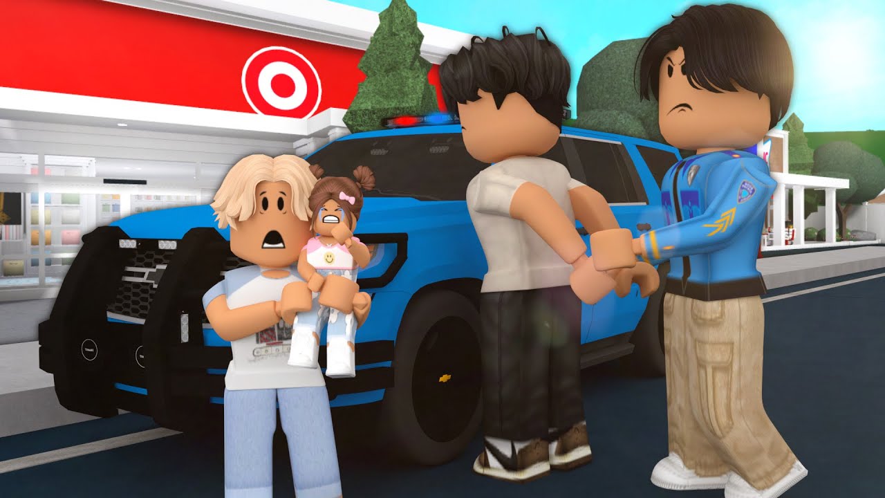 The Kids Stole AT TARGET *WE GOT PULLED OVER?* | Roblox Bloxburg Roleplay