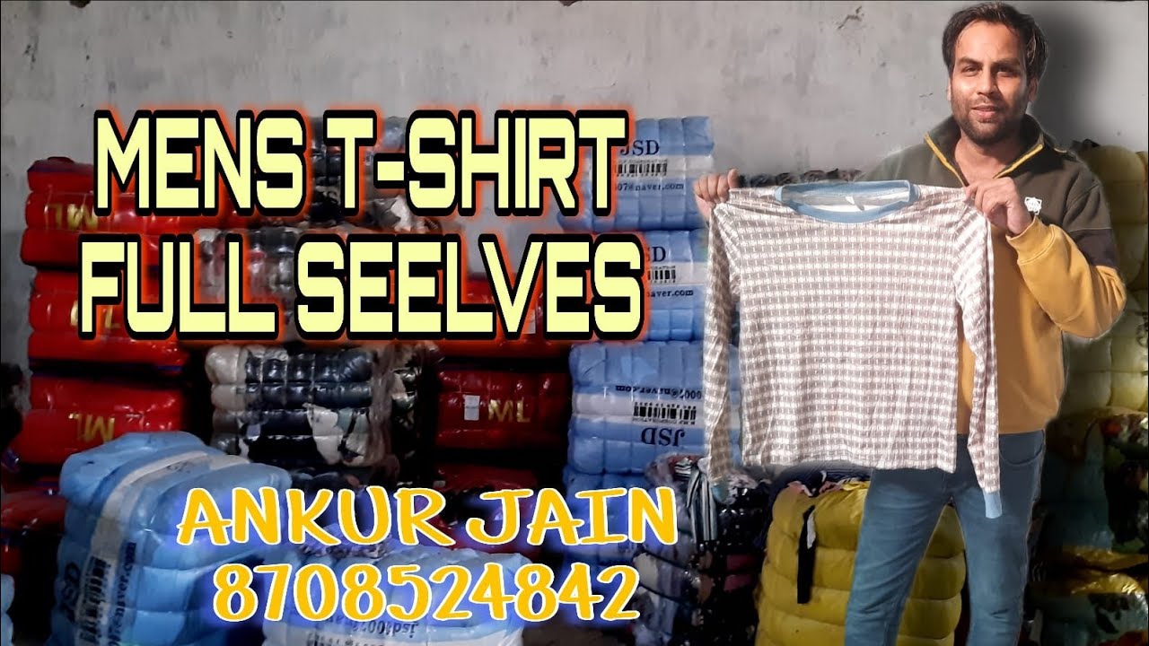 MENS TSHIRT FULL SLEEVE FOLD !! PANIPAT SURPLUS WHOLESALE MARKET IMPORTER ANKUR JAIN -8708524842 