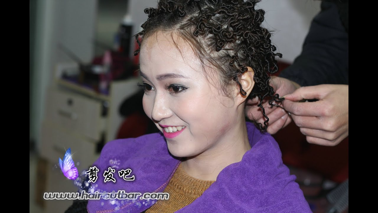 AC-PRM020 - Perm hair model gets fuzzy toothpick perm style