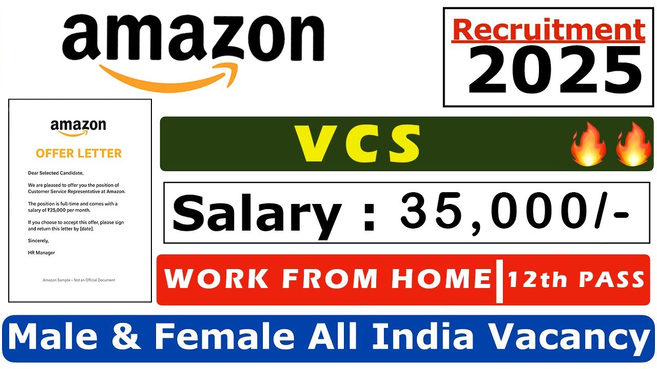 Amazon VCS Hiring | Work From Home| Free system| Amazon VCS Work From Home Job Welcome Kit