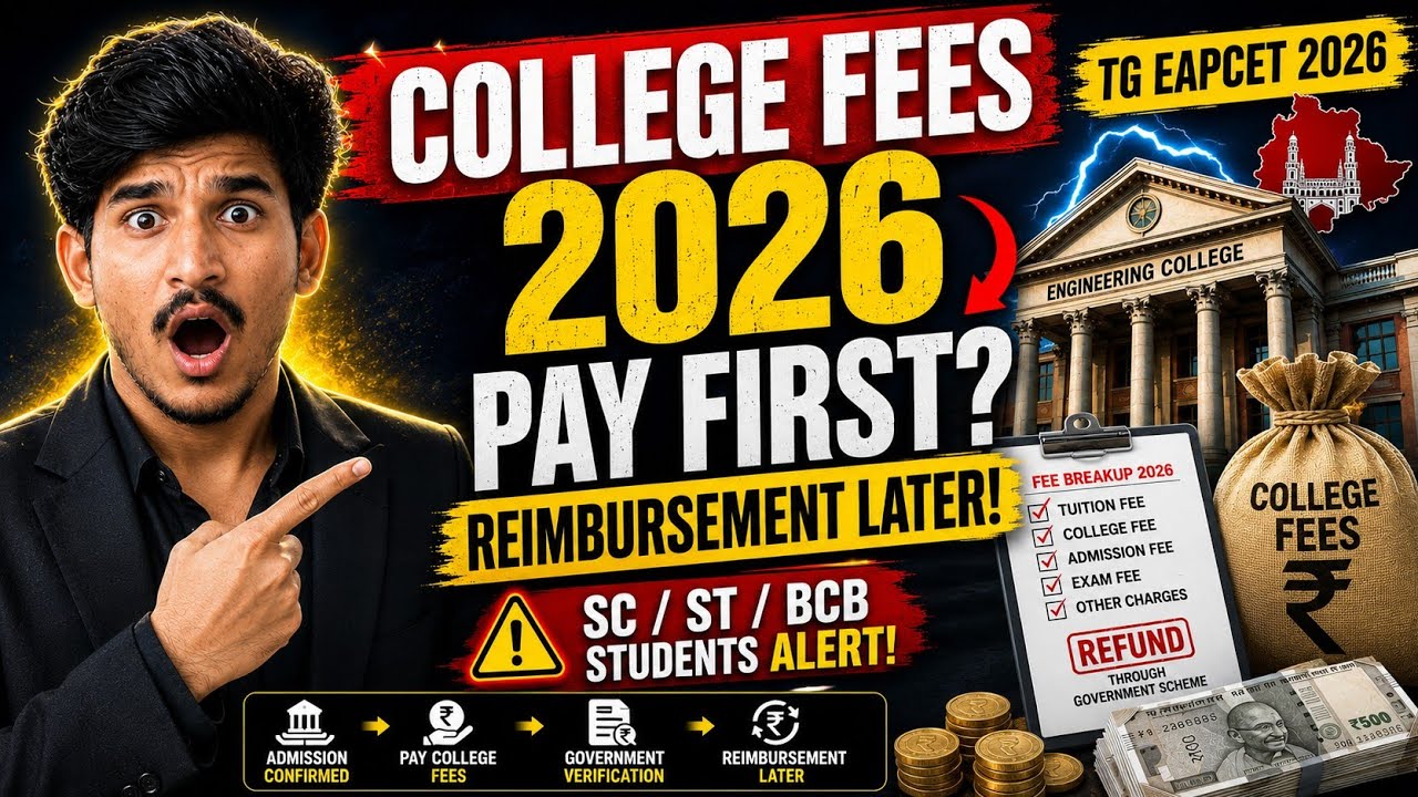 TG EAPCET 2026 Fee Reimbursement Update | Pay First? Full Fee? SC/ST/BCB Students Must Know!