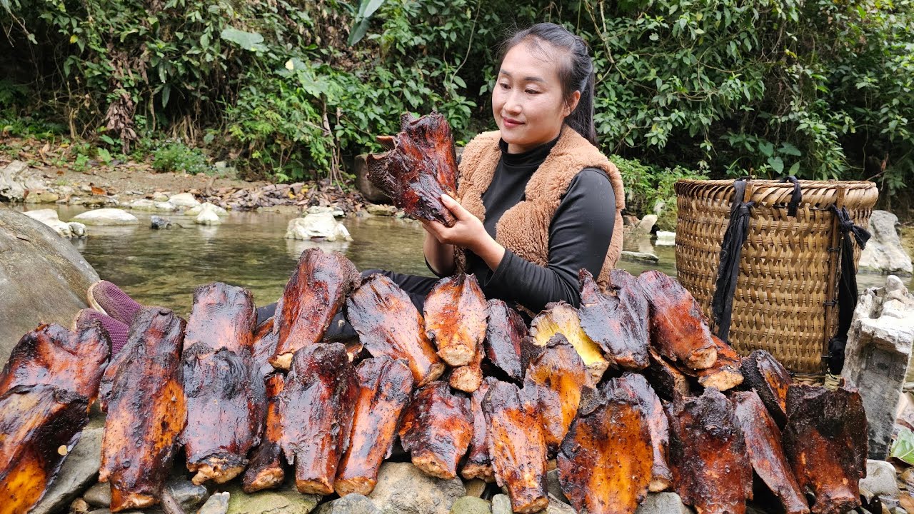 Tam went up the mountain to harvest strange tubers to sell - Pet care, cooking | Ly Thi Tam