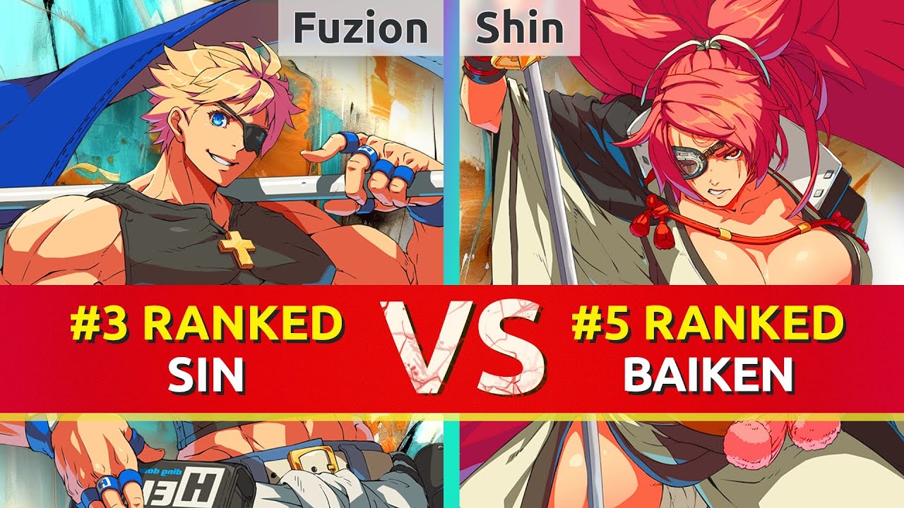GGST ▰ Fuzion (#3 Ranked Sin) vs Shin (#5 Ranked Baiken). High Level Gameplay