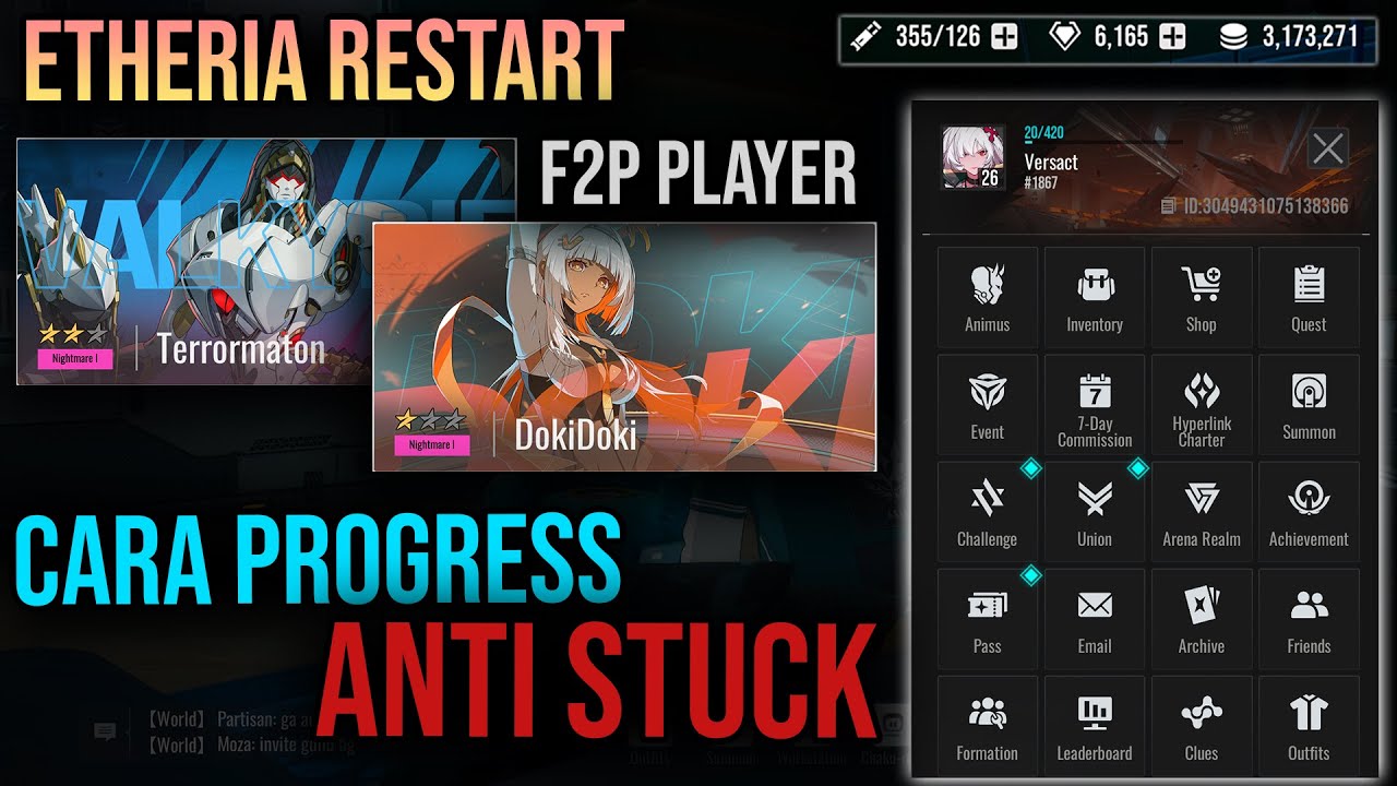 TIPS PENTING BIAR PROGRESS GA STUCK ! | Etheria Restart