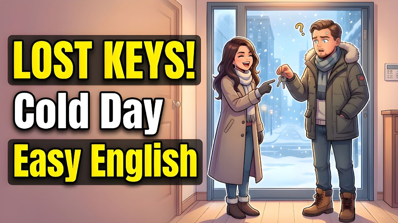 Lost Keys on a Cold Day 🔑❄️ | Easy English Conversation (A1–A2)