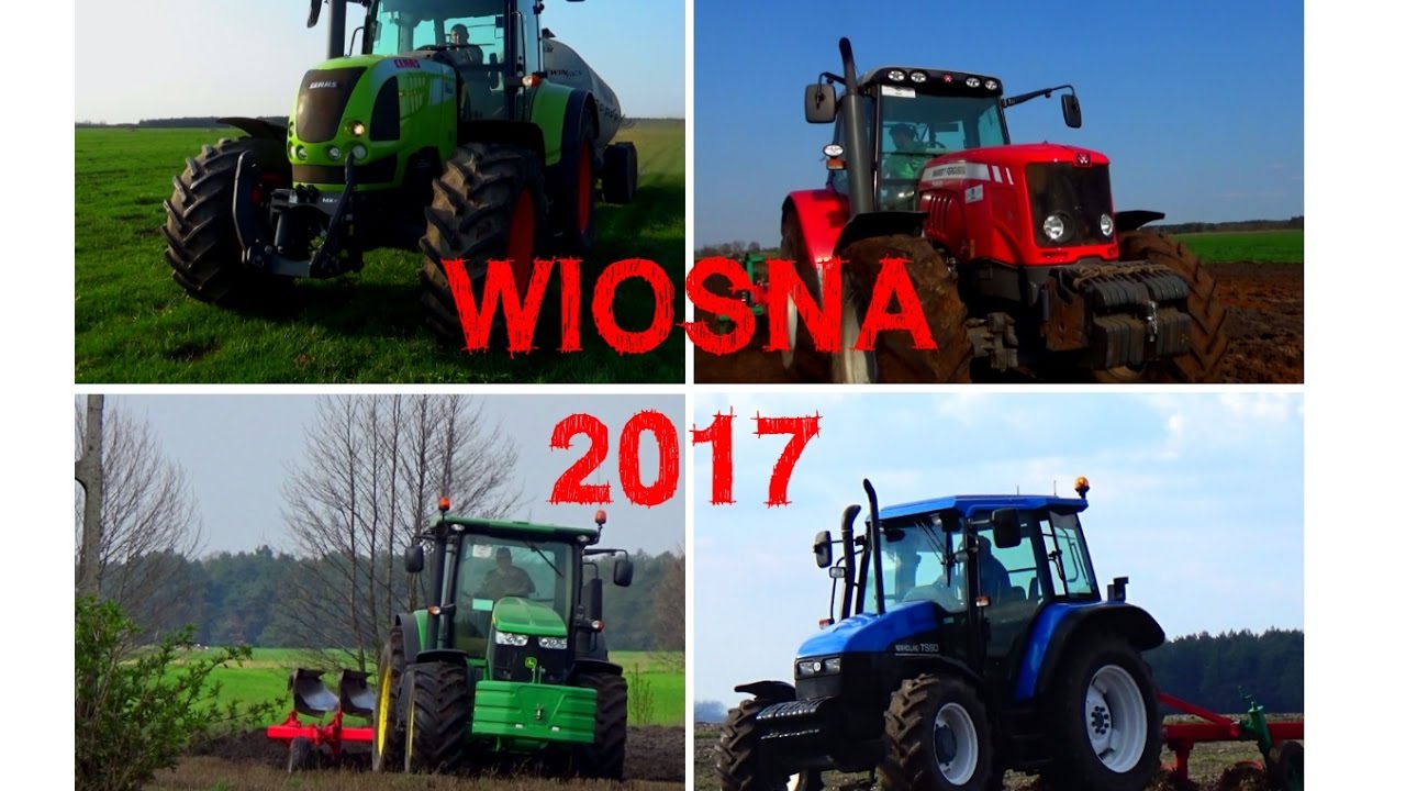 WIOSNA 2017 & KIELCE II Claas 610 II MF 5465 II JD 7200R II NH TS90