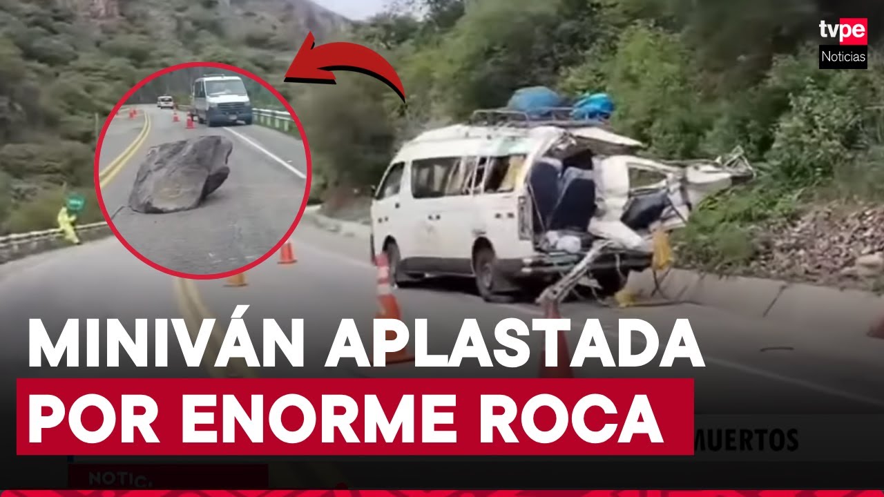 Apurímac: enorme piedra aplasta vehículo y deja 4 muertos
