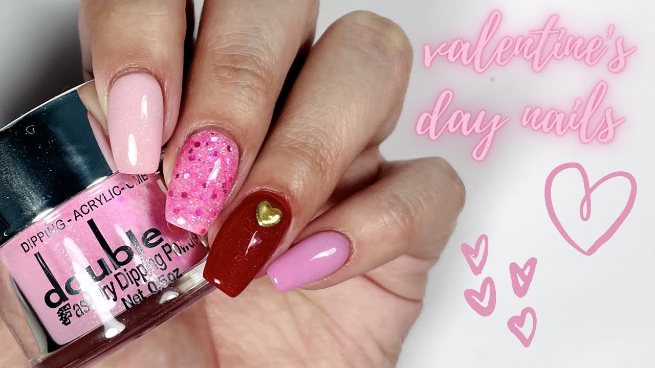 Valentine's Day Nail Tutorial!! 💕 (Using Double Dip Powders)