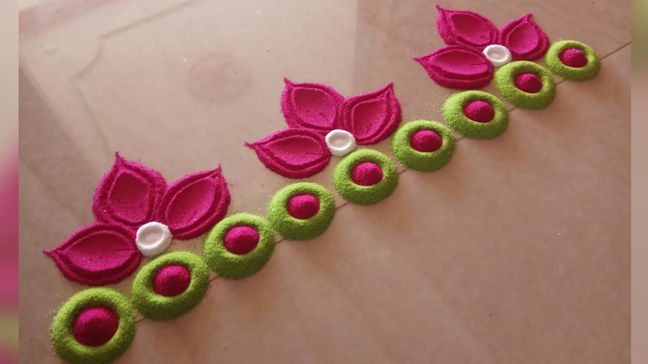 5 latest border design// easy &simple border design rangoli