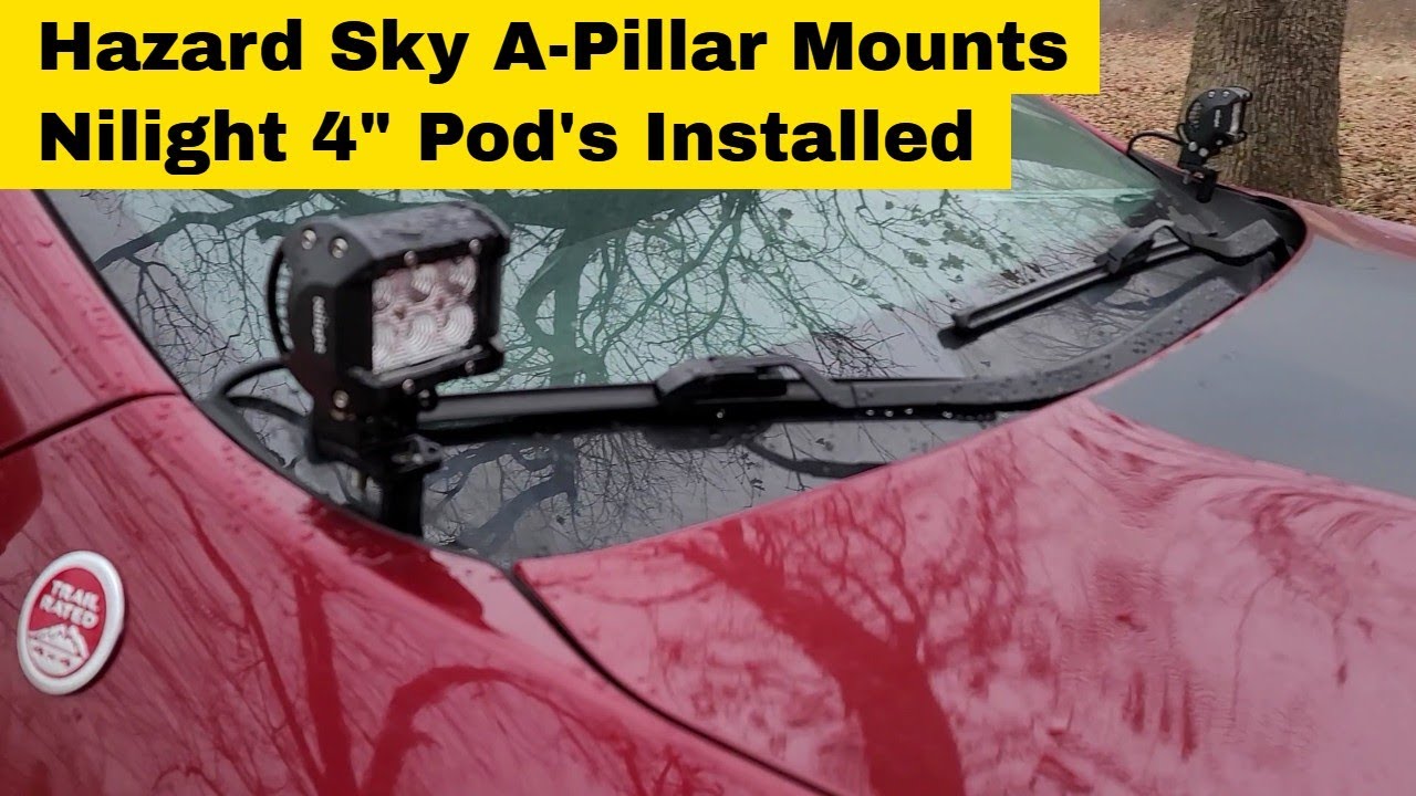 Nilight 4inch Pod Lights: Hazard Sky A Pillar Mounts Installed on Jeep Cherokee KL!