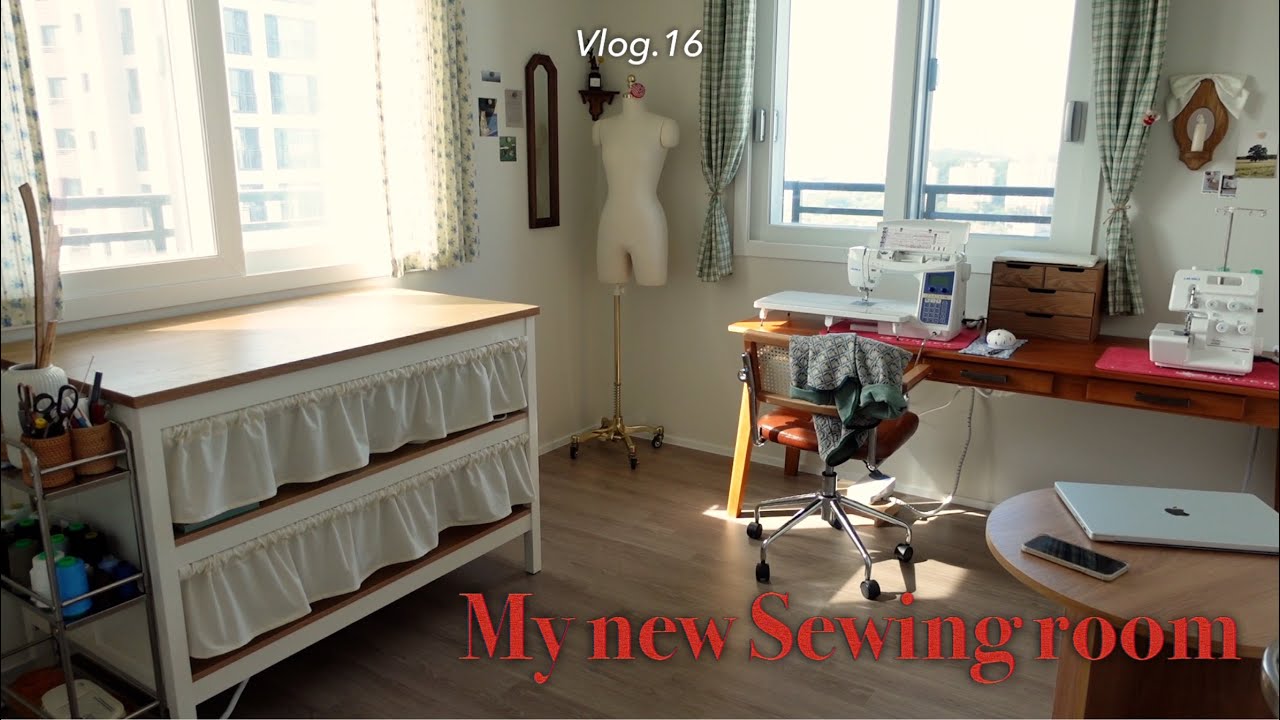 [Vlog.16]오랜 기다림, 그리고 새로운 시작❤️ 나의 취향을 가득 담은 새로운 쏘잉룸 꾸미기🥰