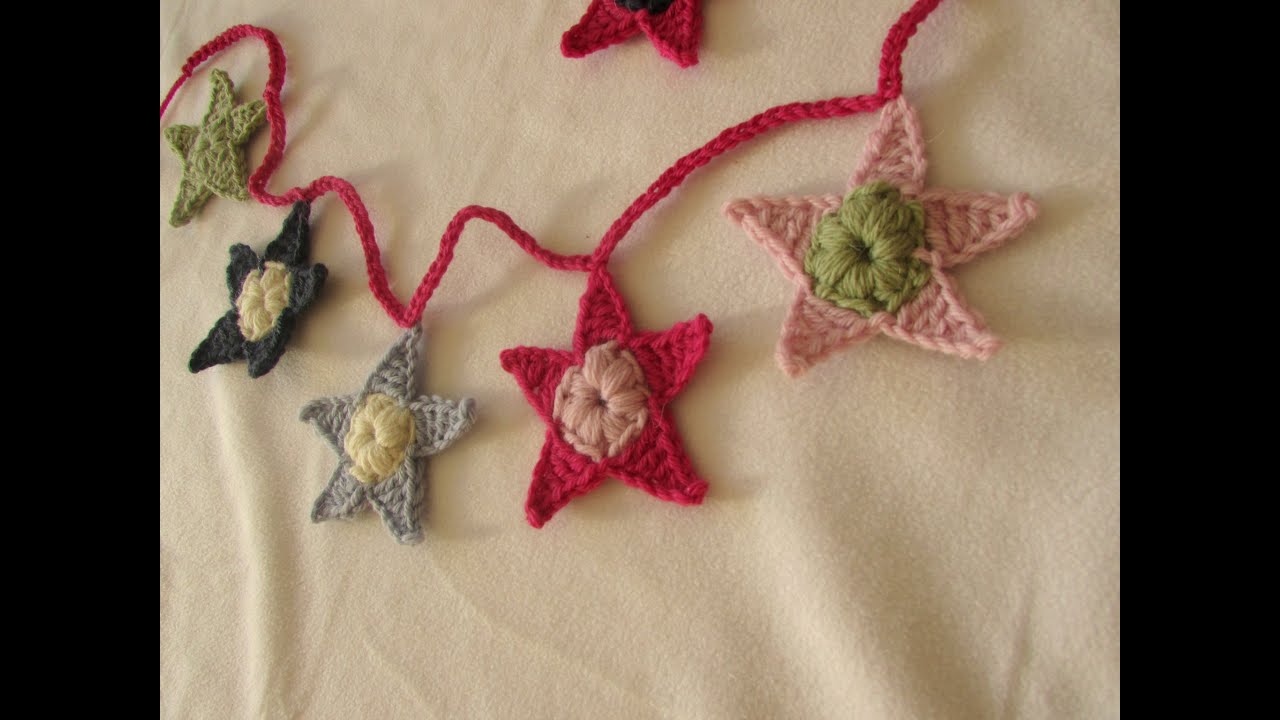 VERY EASY crochet star garland / bunting for beginners