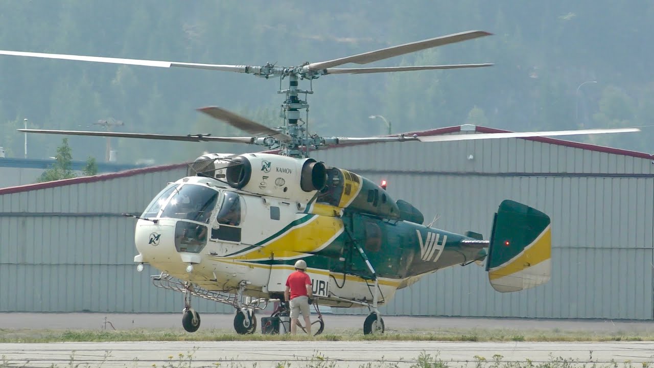 Kamov Ka-32 Helicopter Startup and Takeoff
