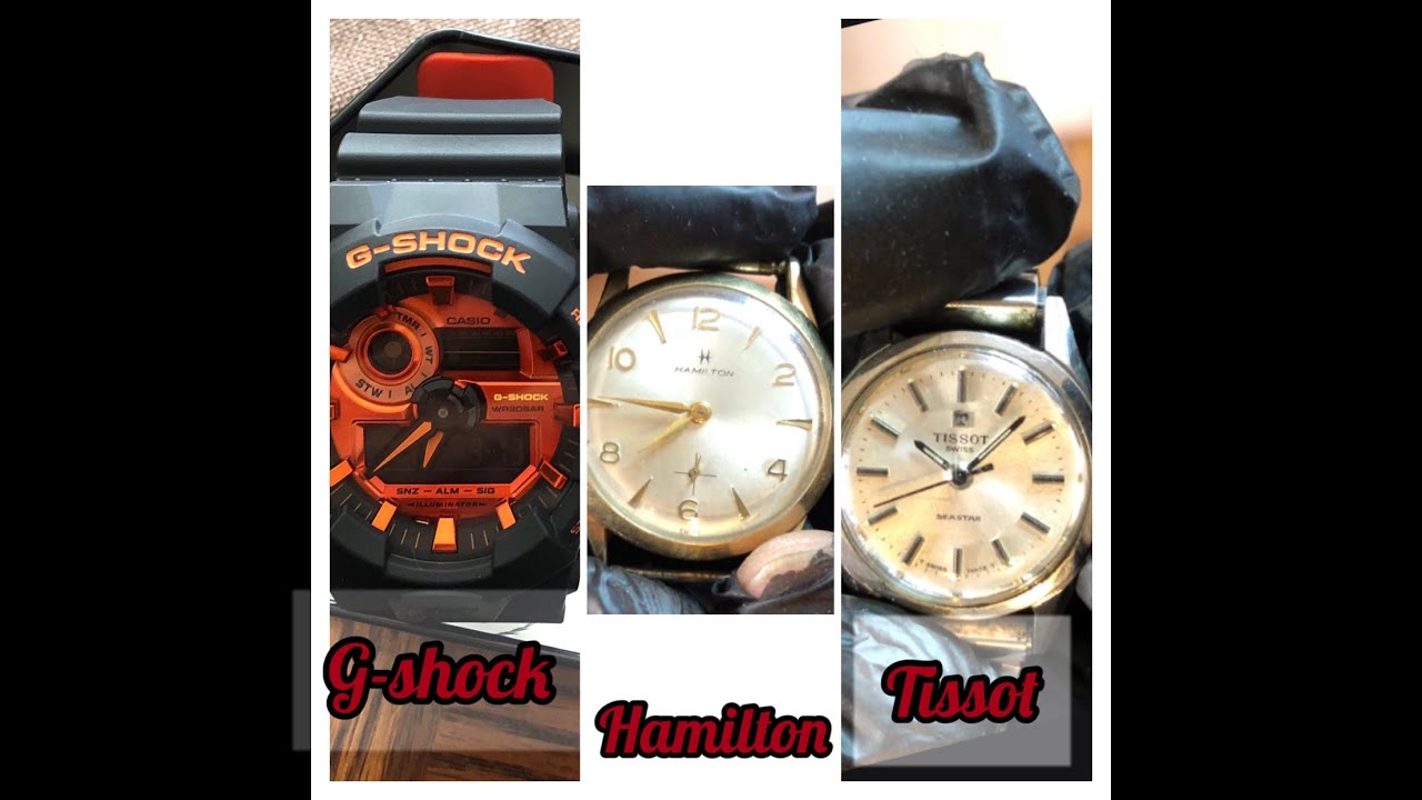 Abriendo caja con relojes hoy salió hamilton, tissot, G-shock y muchos más