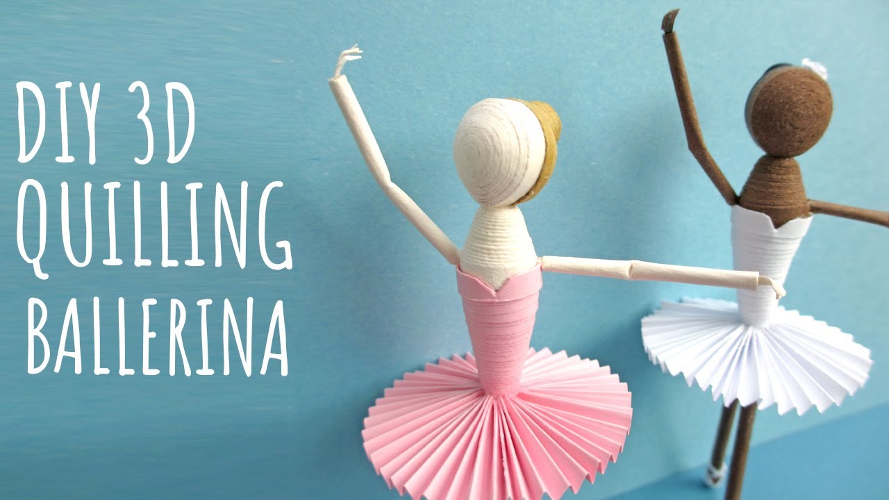 DIY Paper Quilling 3D Ballerina | Paper Crafts | 3D Quilling Ballerina  | 3D Quilling