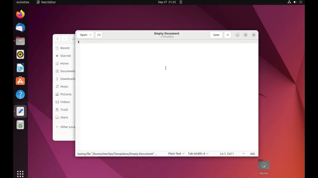 Enable 'New Document' context menu option to create new files in Ubuntu 22.04