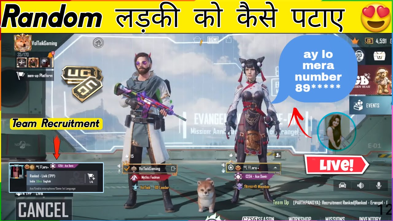 HOW TO IMPRESS A RANDOM GIRL IN BGMI | LIVE | NO SCRIPTED | VOLTAIK GAMING 🔥